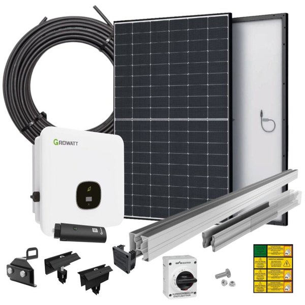 Soletek 3,28 kWp aurinkovoimala eri kattotyypeillle pystyasennukseen, asennusvalmis